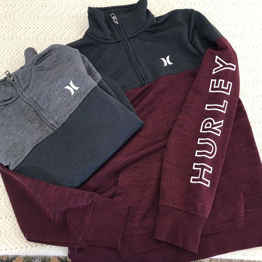 Hurley Sweatshirt 3/4 Zip Youth Size Large Casual Lightweight Lot of 2